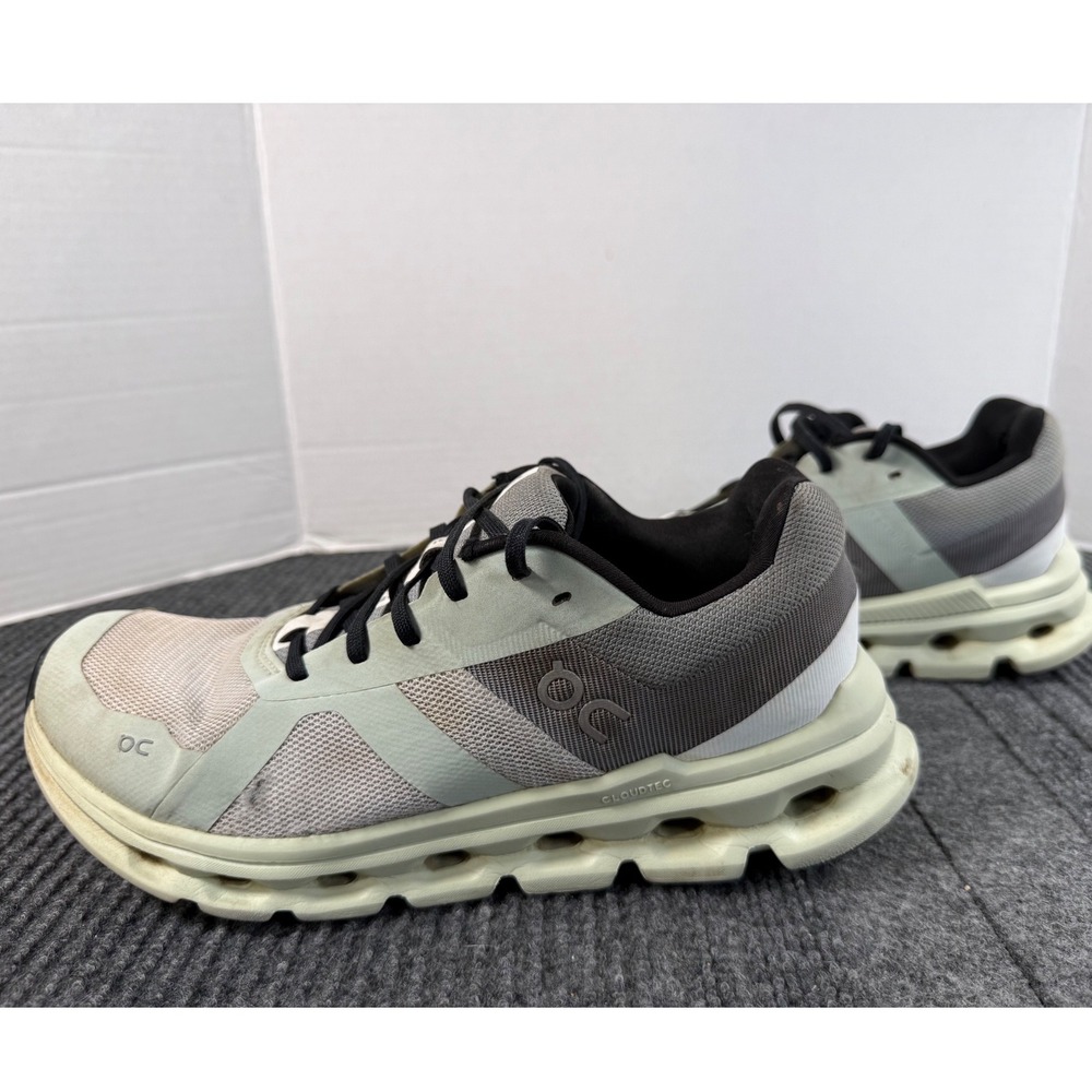 On Cloudrunner Womens Running Shoes Grey Mint Green 46.99019 US 8.5